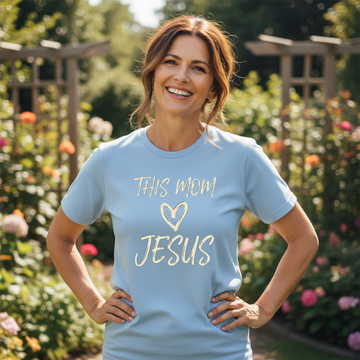 Heavyweight Unisex Crewneck T-shirt | Gildan® 5000  THIS MOM LOVES JESUS,