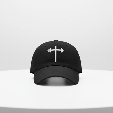 BARBELL CROSS.Fitted Baseball Cap | Flexfit 6277  BLACK